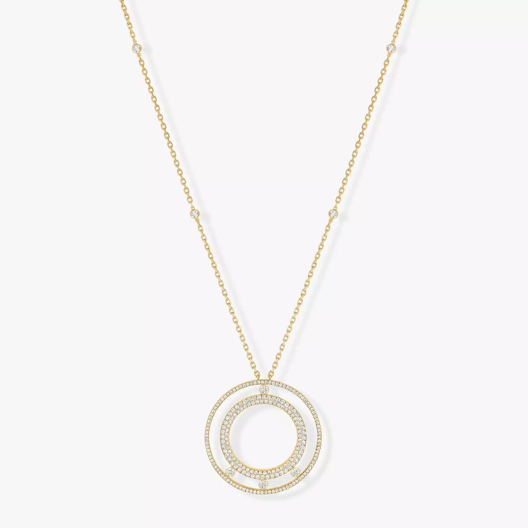 Move Romane Long Diamond Pavé Necklace 18ct Gold