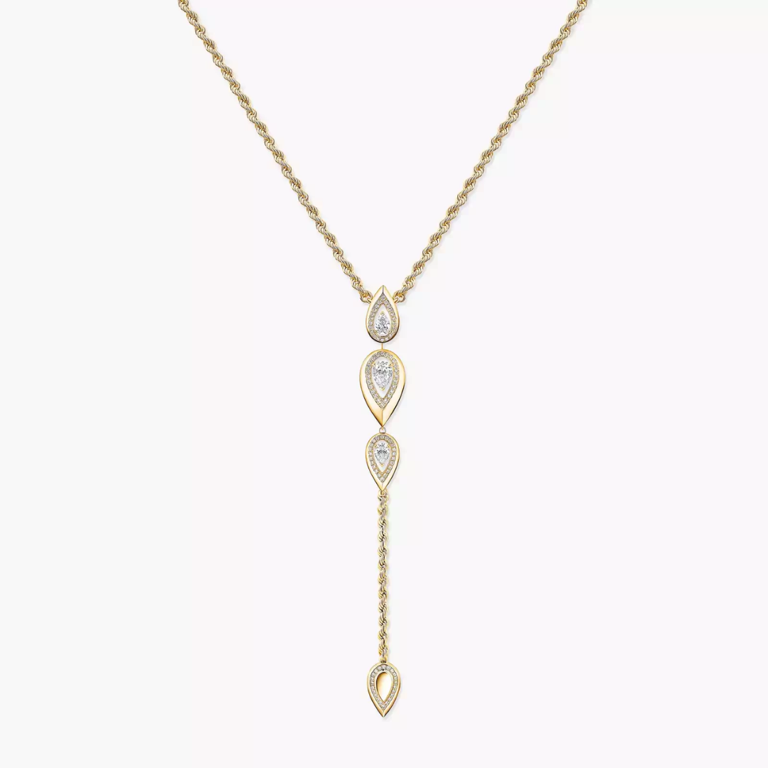 Fiery Tie Diamond Necklace 18ct Gold
