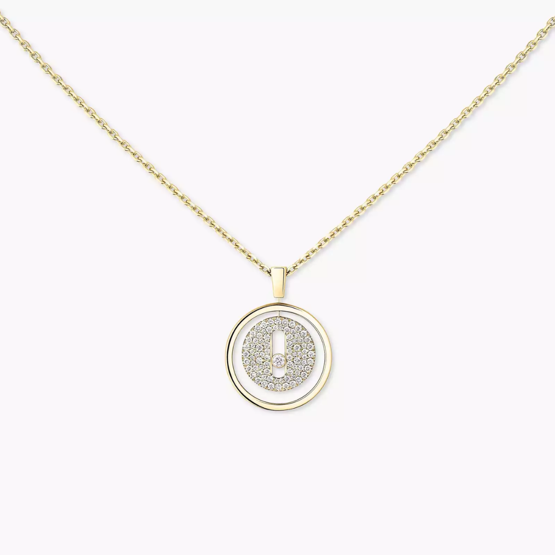 Lucky Move SM Pavé Diamond Necklace 18ct Gold