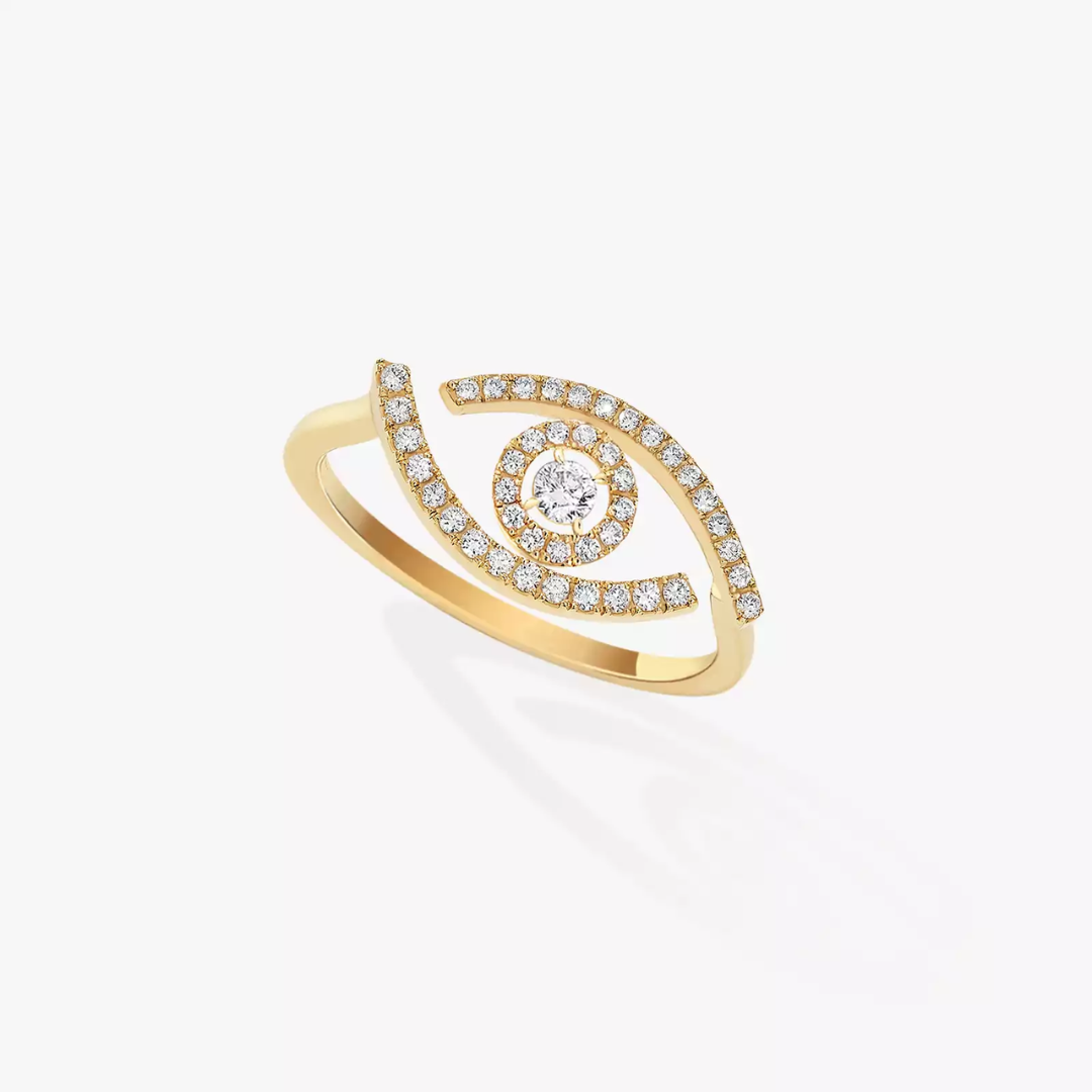 Lucky Eye Pavé Diamond Ring 18ct Gold