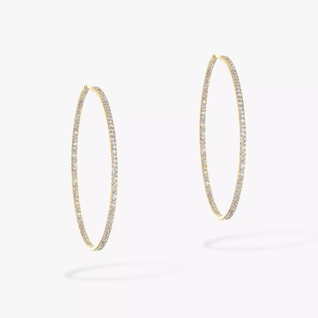 Gatsby Small Hoop Diamond Earrings 18ct Gold
