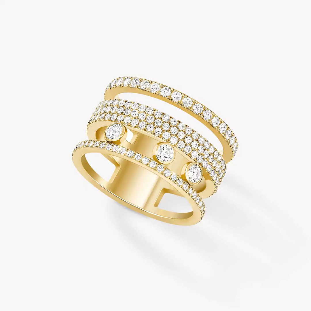 Move Romane Large Pavé Diamond Ring 18ct Gold