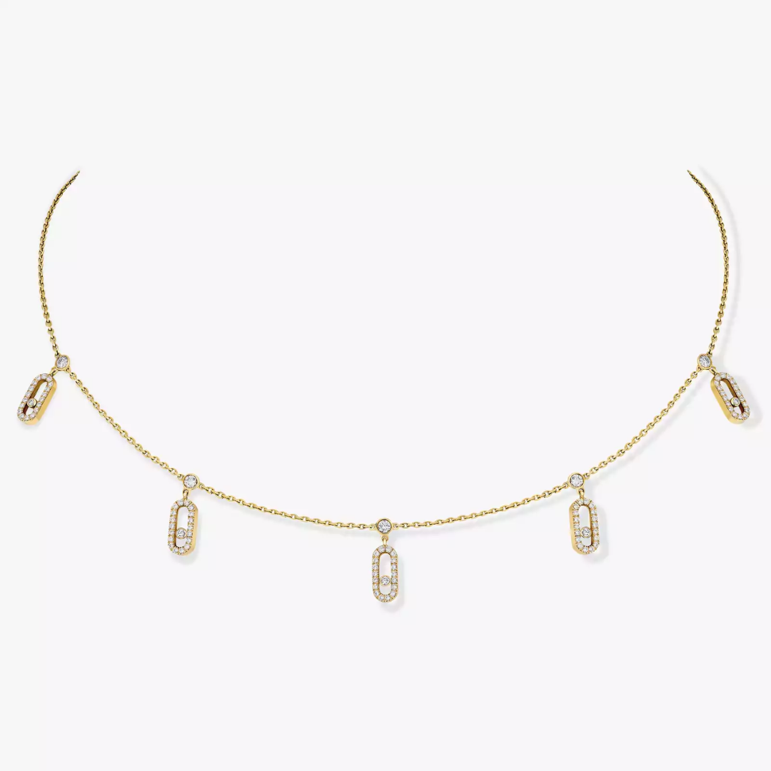 Move Uno Pavé Drop Pendant Choker 18ct Gold