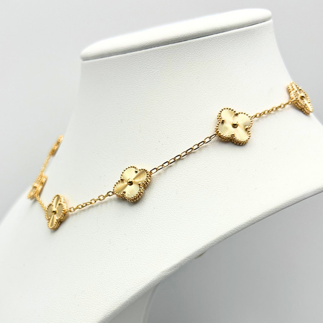 Van Cleef & Arpels Vintage Alhambra Necklace 10 Motifs 18K Yellow Gold