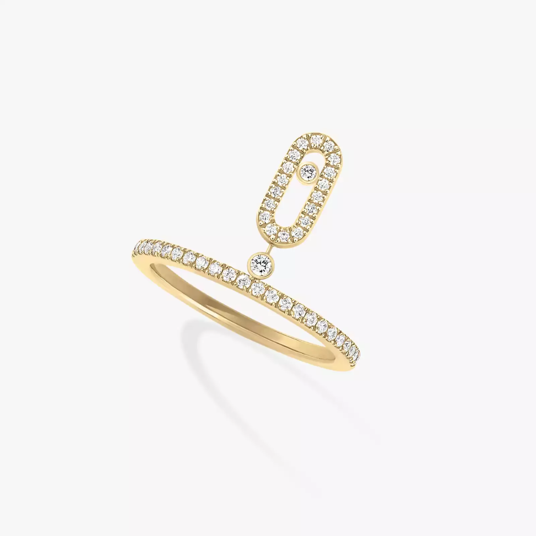 Move Uno Pavé Drop Diamond Ring 18ct Gold