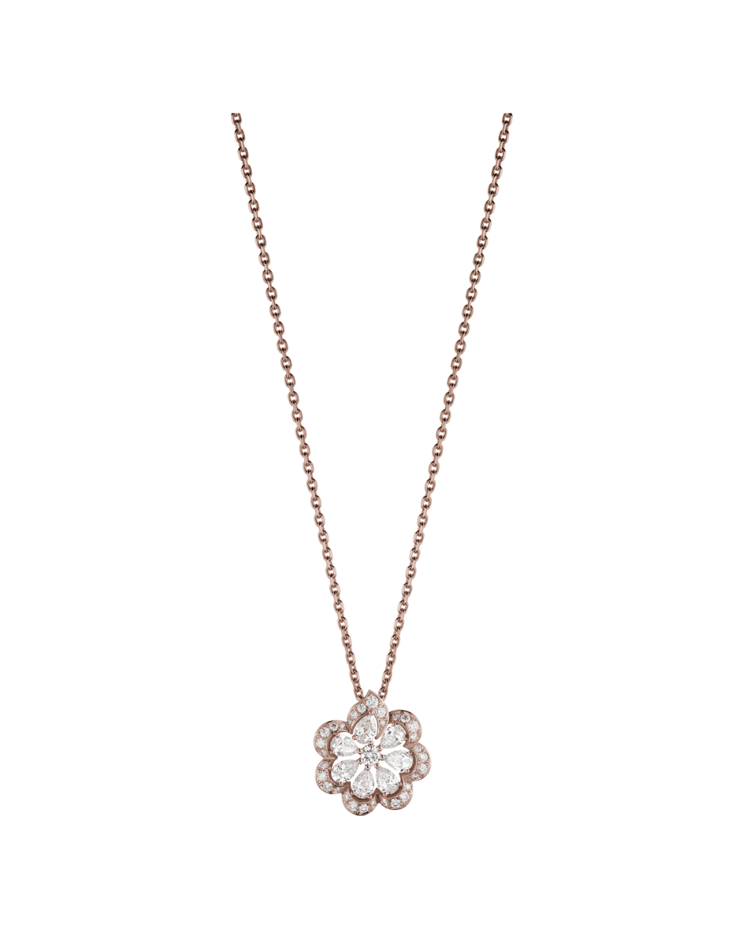 Precious Lace Mini Frou-Frou Diamond Pendant 18ct Rose Gold