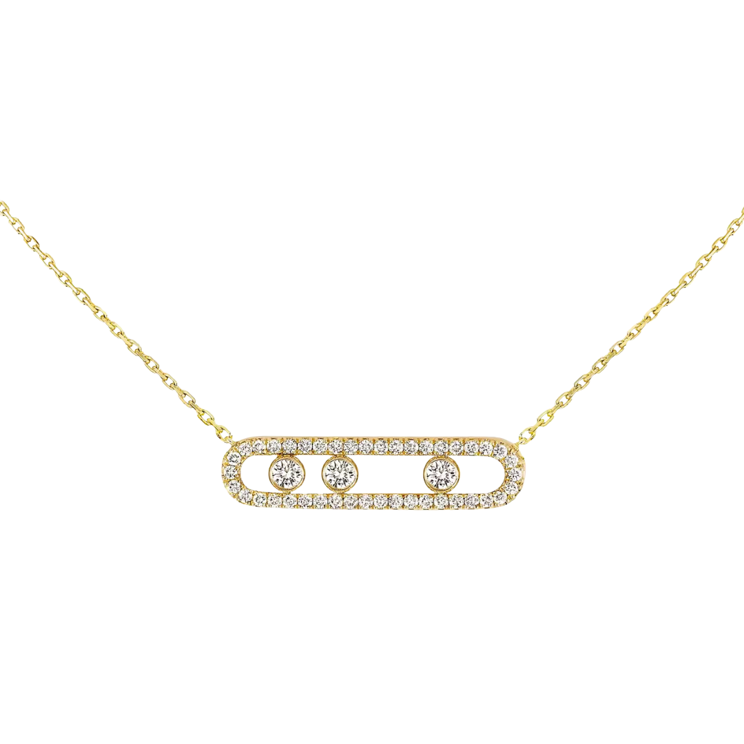Move Pavé Diamond Necklace 18ct Gold