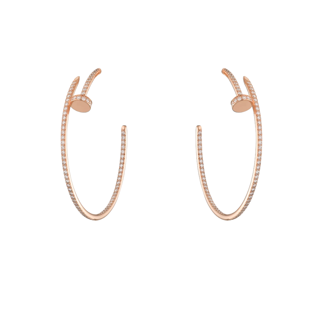 Cartier Juste Un Clou Hoop Earrings Large Paved Diamonds 18ct Gold