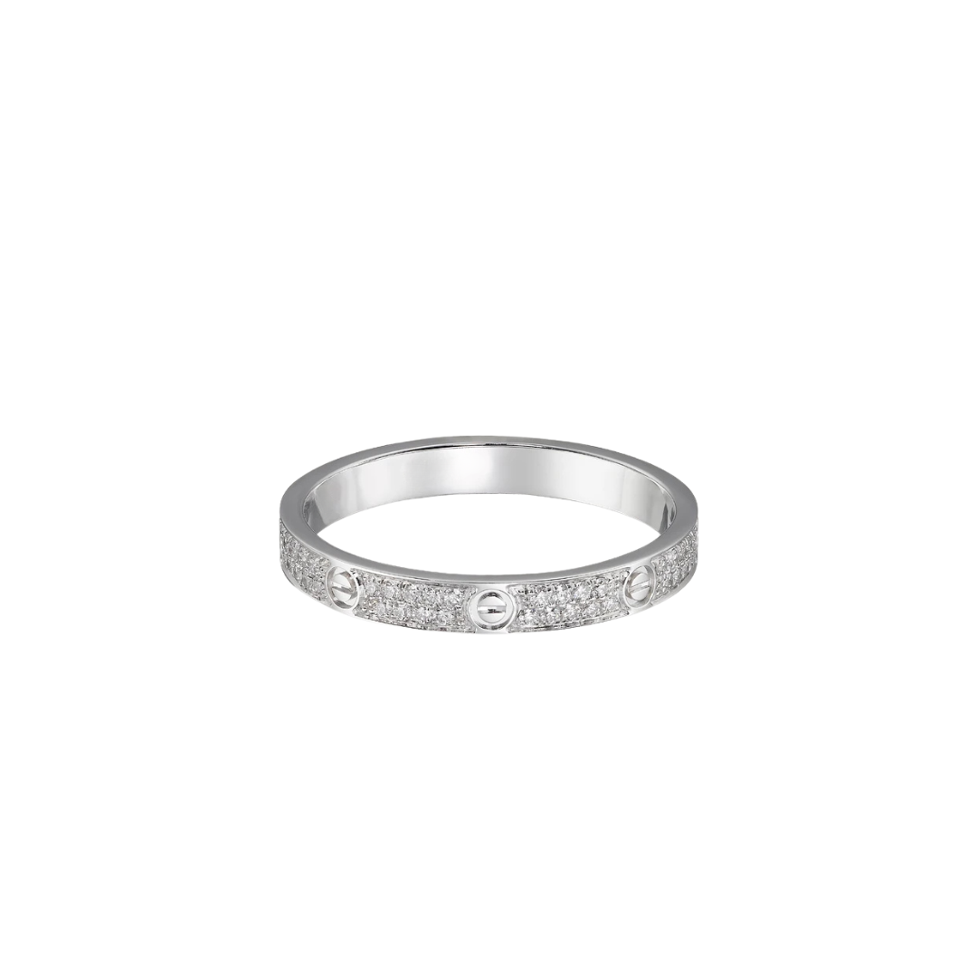 Cartier Love Ring Mini Paved Diamonds 18ct Gold