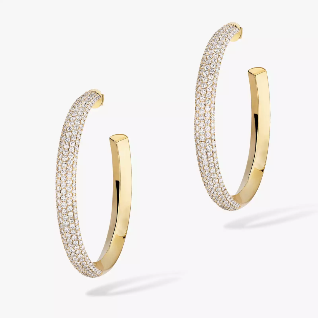 Divine Enigma Large Hoop Diamond Earrings 18ct Gold