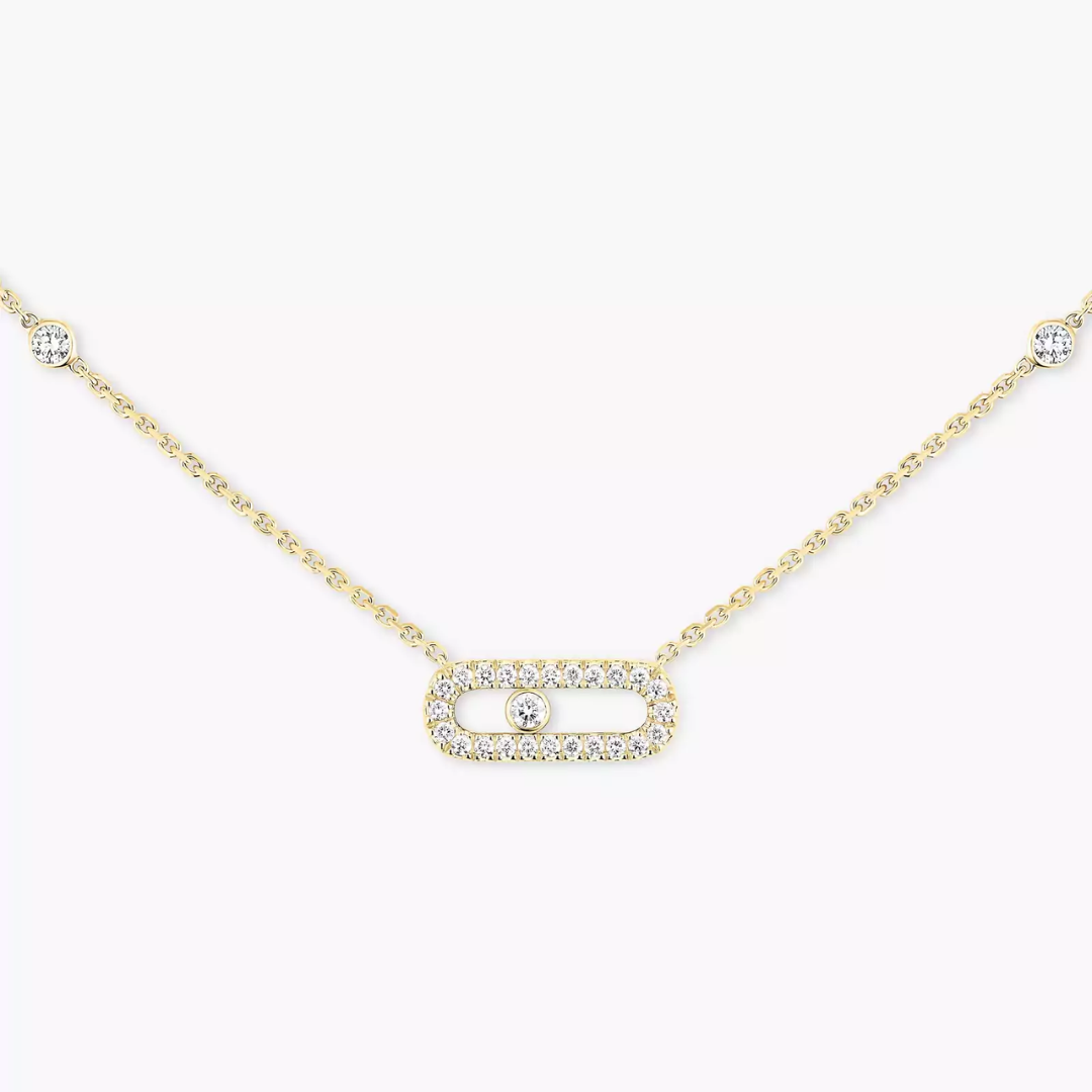 Move Uno Pavé Diamond Necklace 18ct Gold