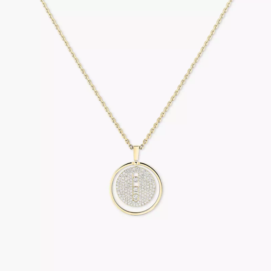 Lucky Move MM Pavé Diamond Necklace 18ct Gold
