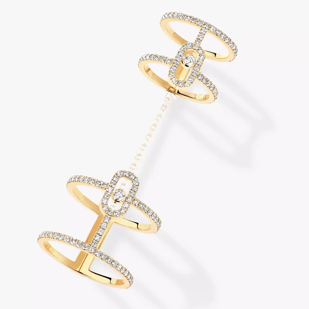 Move Uno Double Diamond Ring 18ct Gold