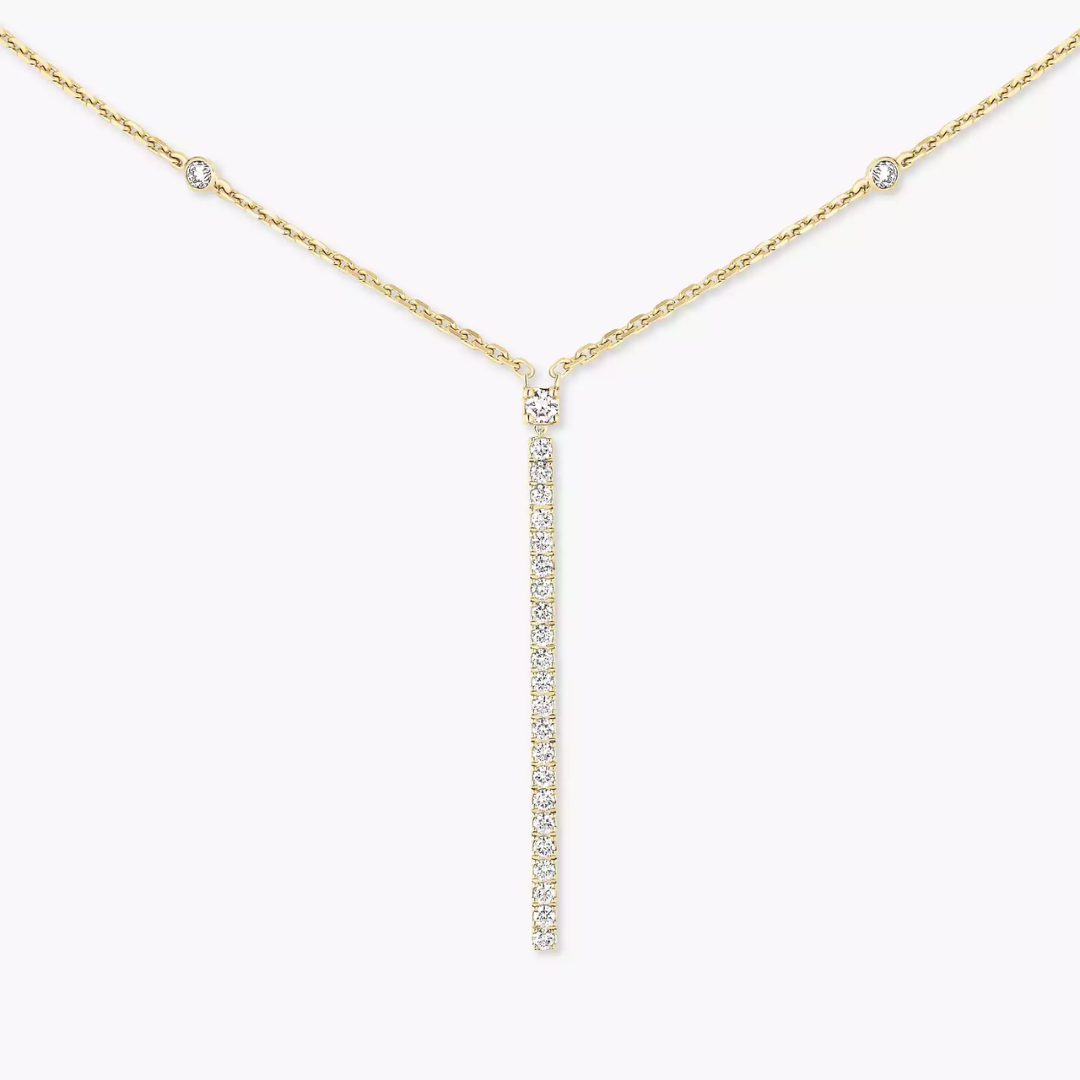 Gatsby Vertical Bar Necklace 18ct Gold
