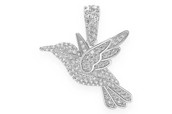 Pendentif diamant colibri volant 0,65 ct en or massif 14 carats
