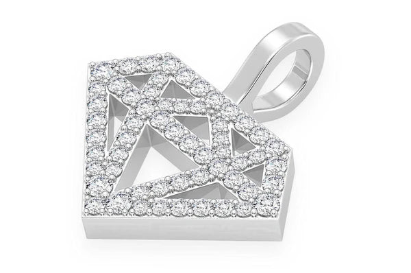 Pendentif Silhouette Diamant 0,35 ct Or Massif 14 Carats