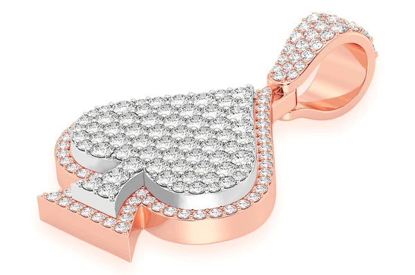 2.00ct Diamond Spade Double Layer Pendant 18K Solid Gold