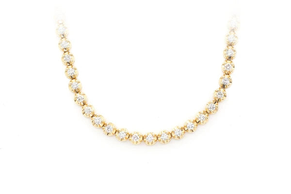 Erkals Jewellers 2pt Crown Set Diamond Tennis Necklace 18K Gold 3.75ctw