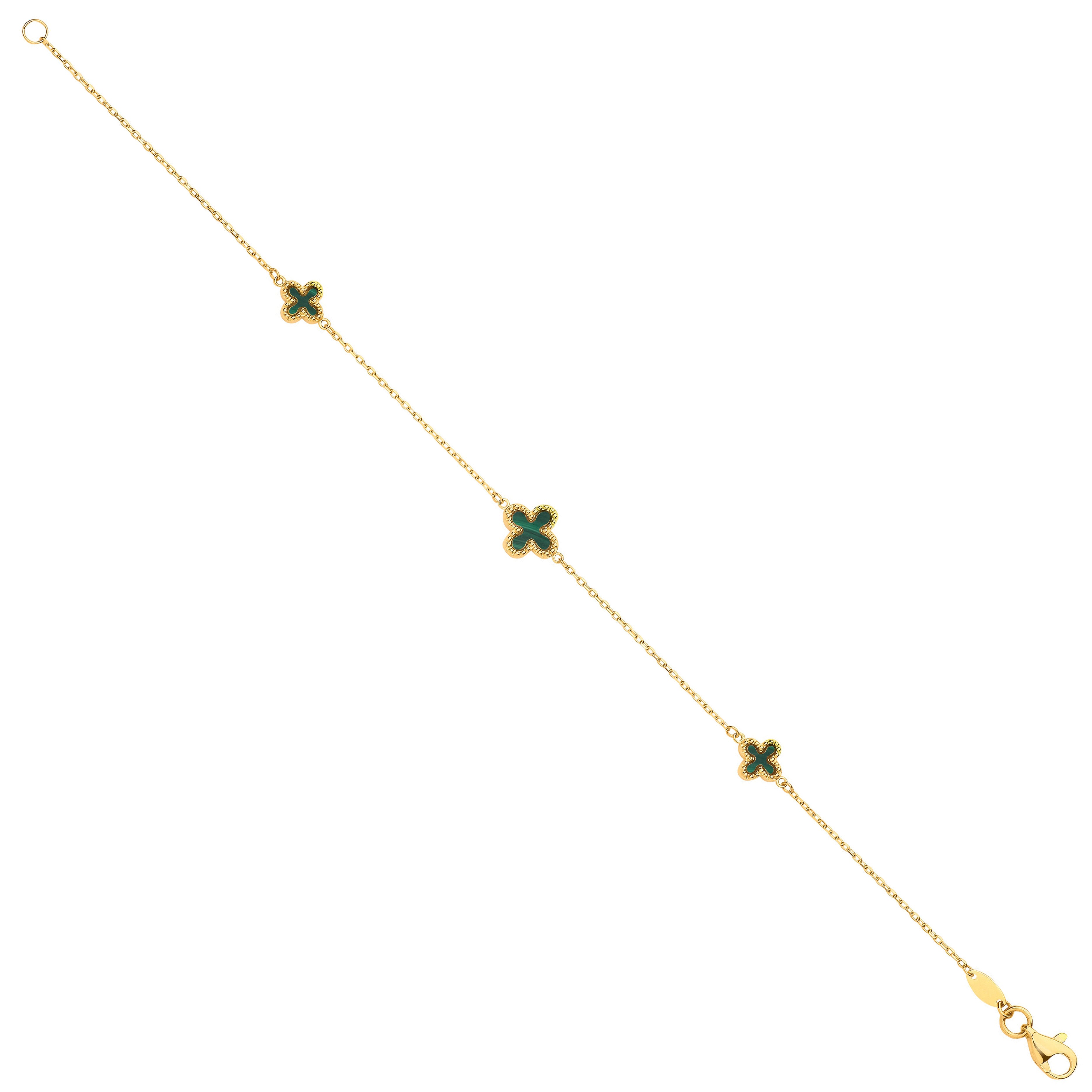 Y/G Green Four Leaf Clover 18" Necklace