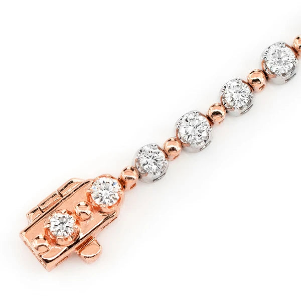 Erkals Jewellers Beaded Crown Link Diamond Bracelet 18K Gold 1.70ctw