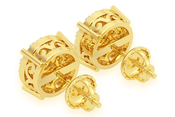 Erkals Jewellers Mosaic Stud Earrings 18K Gold 3.00ctw