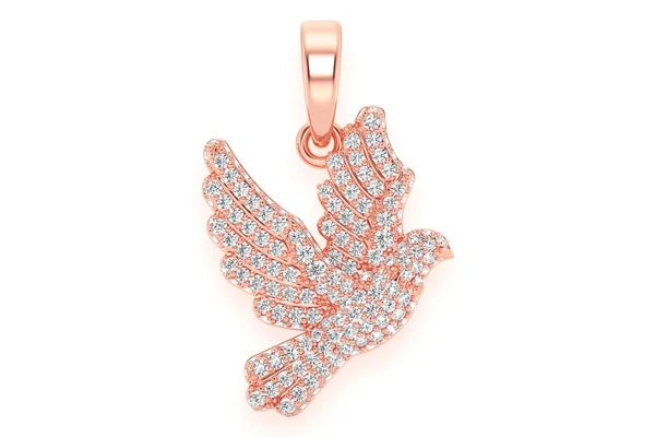 Erkals Jewellers Dove Bird Pendant 18K Gold Diamond 0.60ctw