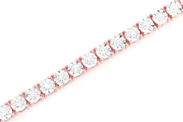 Erkals Jewellers 12pt Miracle Set Diamond Tennis Bracelet 18K Gold 4.15ctw