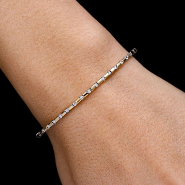 Rectangle Bar And Diamond Bracelet 18K Gold 0.50ctw