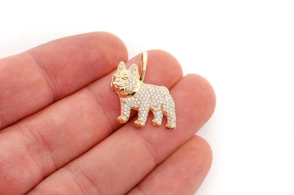 Erkals Jewellers French Bulldog Pendant 18K Gold Diamond 0.65ctw