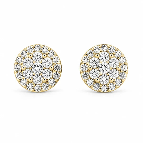 Erkals Jewellers Halo Flower Stud Earrings 18K Gold 2.00ctw