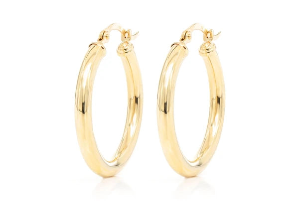 Erkals Jewellers 3mm Solid Hoop Earrings 18K Gold