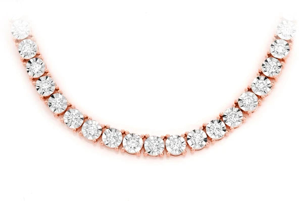 Erkals Jewellers 12pt Miracle Set Diamond Tennis Necklace 18K Gold 12.00ctw