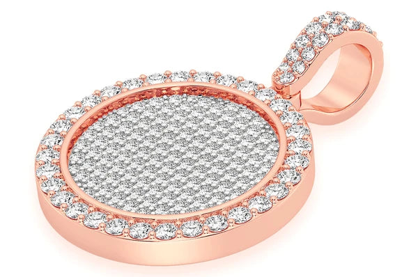 2.00ct Diamond Circle Medallion Pendant 18K Solid Gold