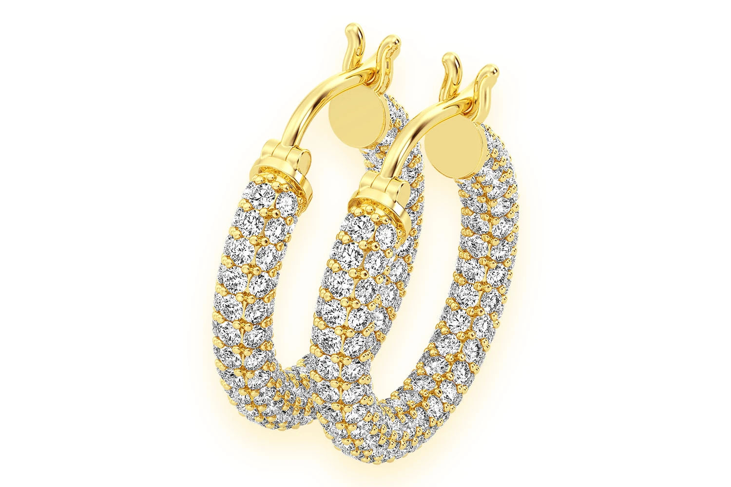 Erkals Jewellers Bubbly Eternity Hoop Earrings 18K Gold 3.00ctw