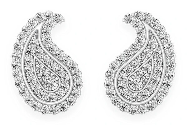 Erkals Jewellers Paisley Stud Earrings 18K Gold 0.35ctw