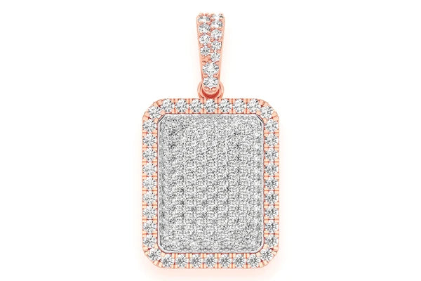 Erkals Jewellers Rectangle Pillow Pendant 18K Gold Diamond 0.65ctw