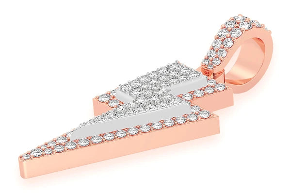 1.25ct Diamond Lightning Bolt Pendant 18K Solid Gold