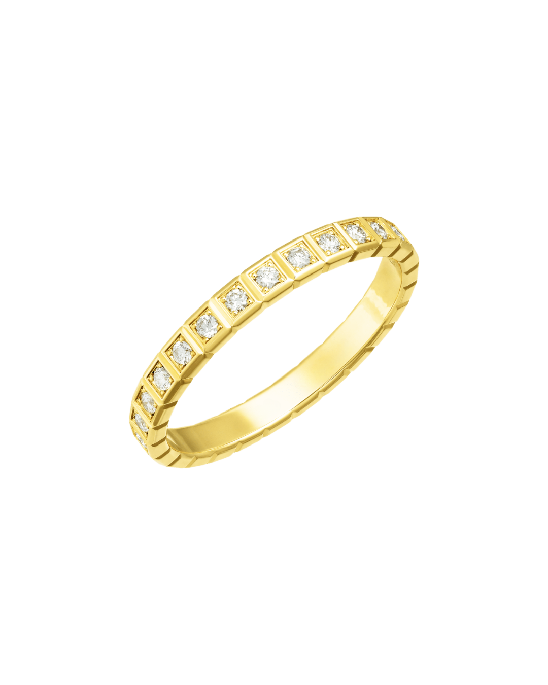 Ice Cube Full-Set Diamond Ring 18ct Yellow Gold