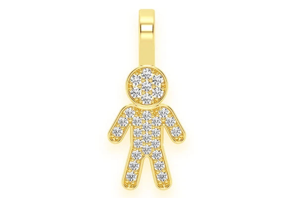 Erkals Jewellers Boy Pendant 18K Gold 0.10ctw