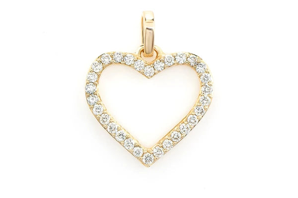 Erkals Jewellers Open Heart Pendant 18K Gold Diamond 0.10ctw