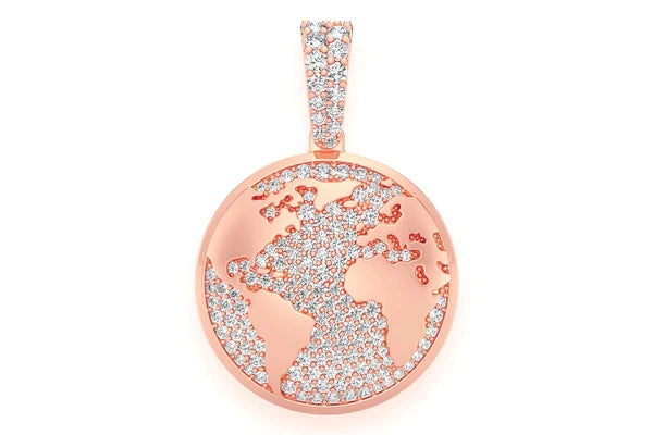 Erkals Jewellers World Globe Pendant 18K Gold Diamond 0.75ctw