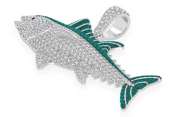 Erkals Jewellers Bluefin Tuna Pendant 18K Gold Diamond 4.50ctw