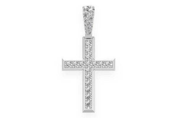 Erkals Jewellers Angled Cross Pendant 18K Gold Diamond 1.15ctw