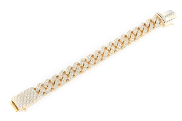Erkals Jewellers 16mm Miami Cuban Diamond Bracelet 18K Gold 12.25ctw