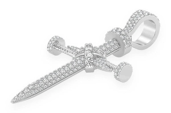 2.25ct Diamond Nail Cross Pendant 18K Solid Gold