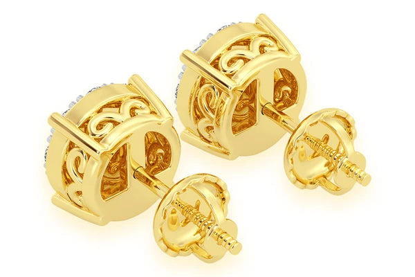Erkals Jewellers Mosaic Stud Earrings 18K Gold 0.75ctw