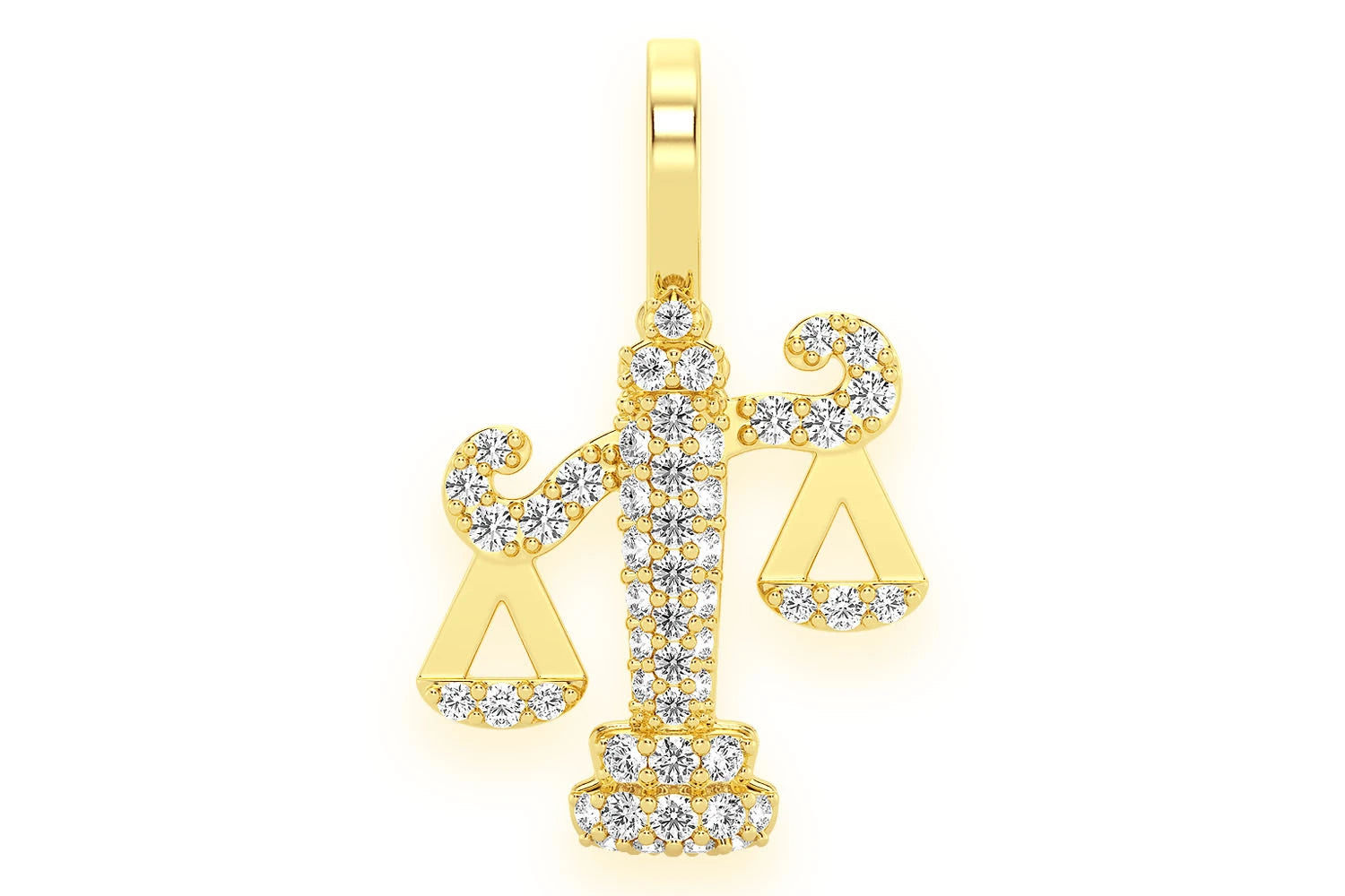 Erkals Jewellers Balance Scale Diamond Pendant 18K Gold 0.30ctw