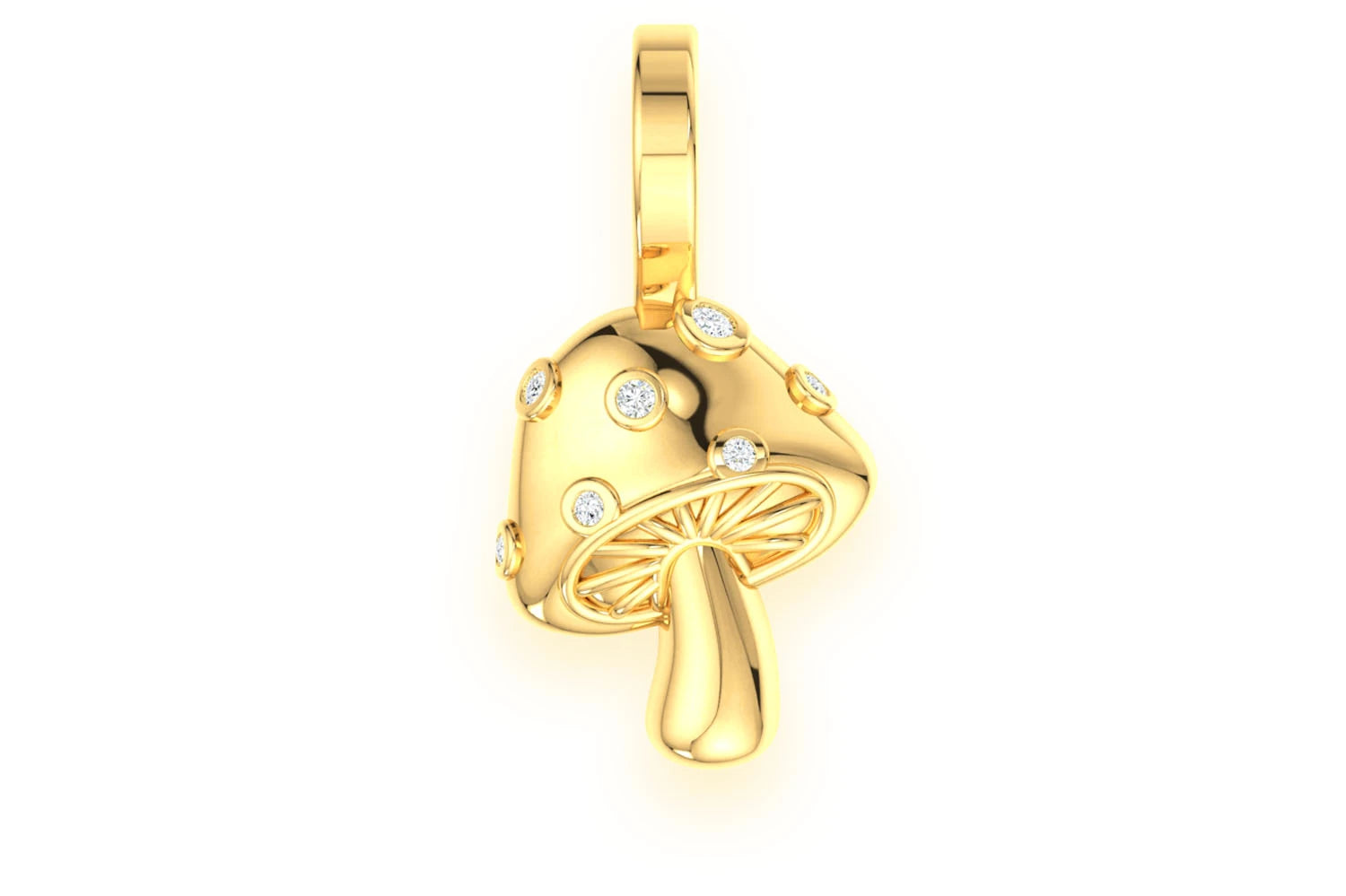 Erkals Jewellers Mushroom Pendant 18K Gold Diamond 0.02ct