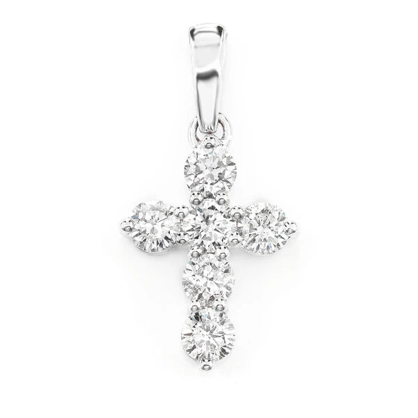 Erkals Jewellers Pointed Cross Pendant 18K Gold Diamond 0.75ctw