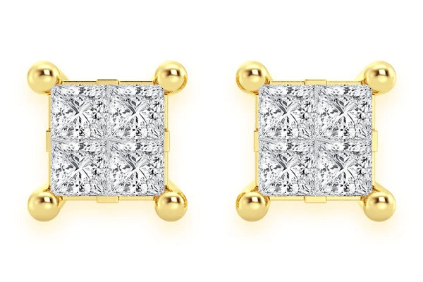 Erkals Jewellers Quad Stud Earrings 18K Gold 0.25ctw